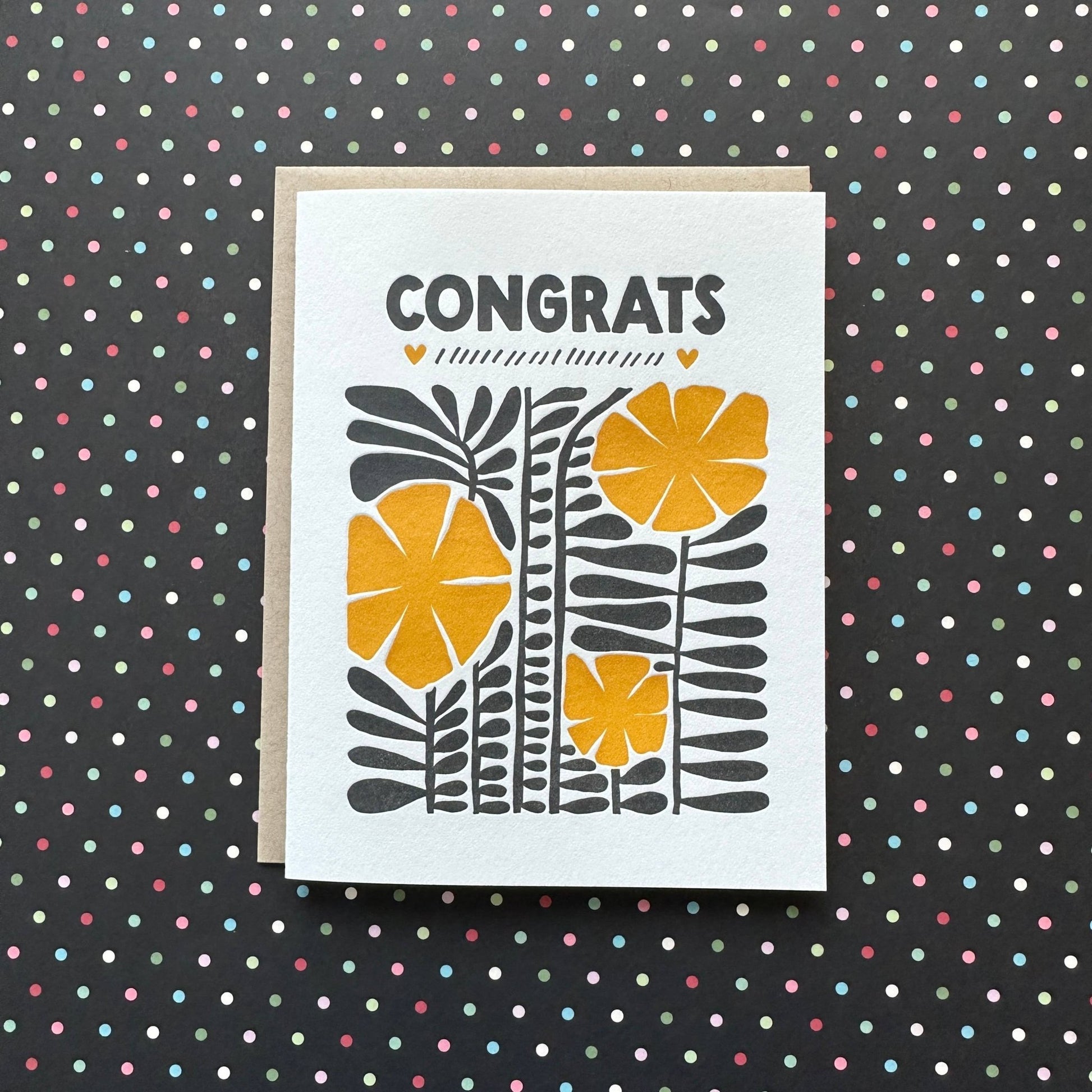Congrats - letterpress card - homesewn