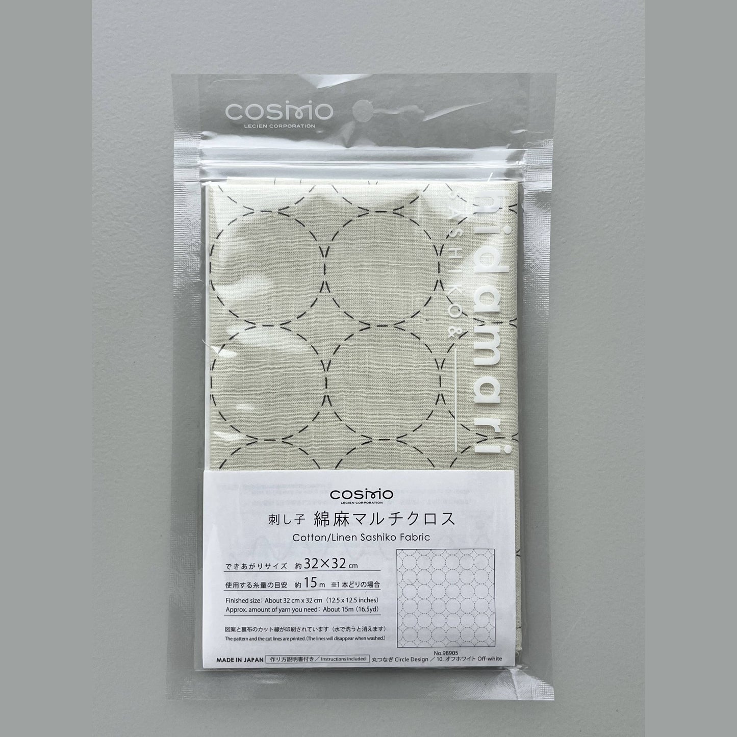 COSMO Sashiko Preprinted Fabric - homesewn