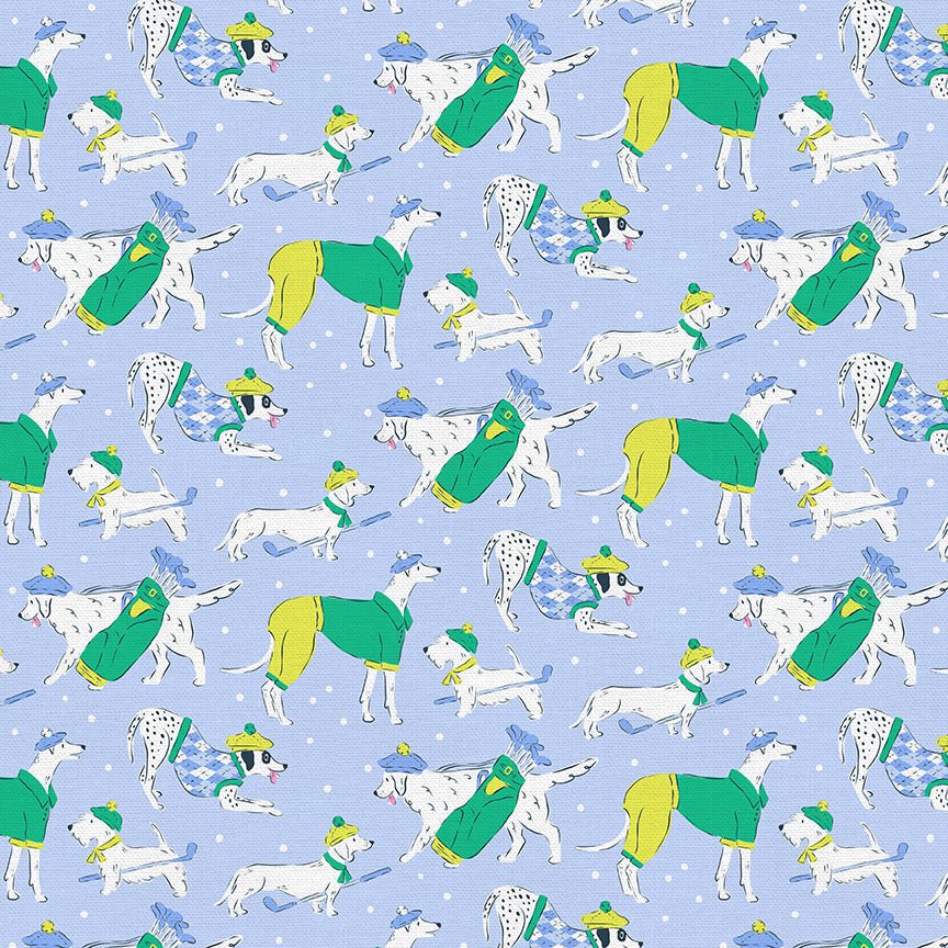 County Club Canines - Golf Dogs - QUILTING COTTON/POPLIN - homesewn