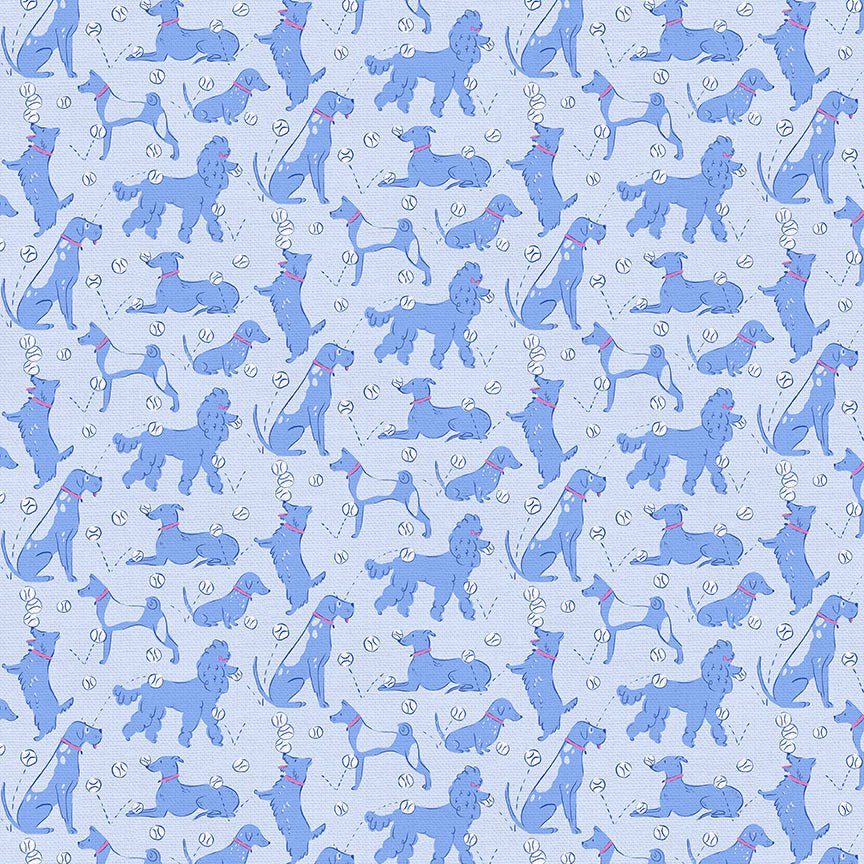 County Club Canines - Tennis Ball Dogs - QUILTING COTTON/POPLIN - homesewn