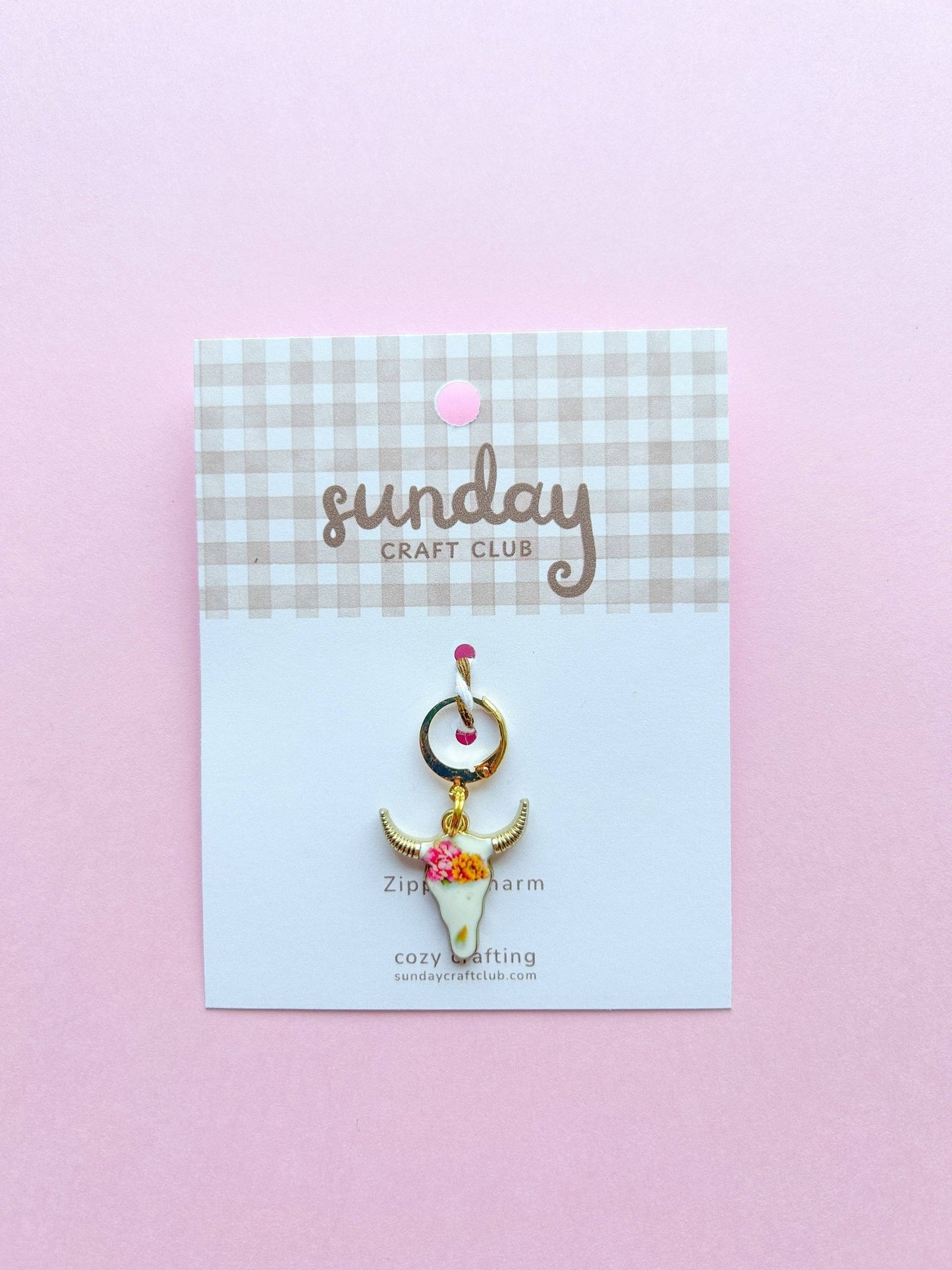 Cozy Cowgirl Zipper Charm, Stitch Marker, Bag Charm - homesewn
