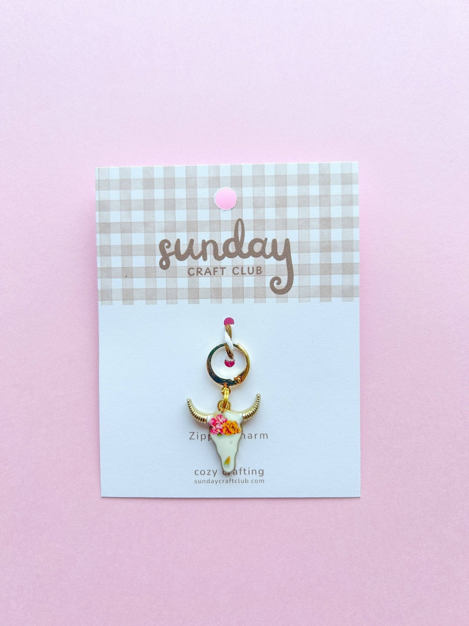 Cozy Cowgirl Zipper Charm, Stitch Marker, Bag Charm - homesewn