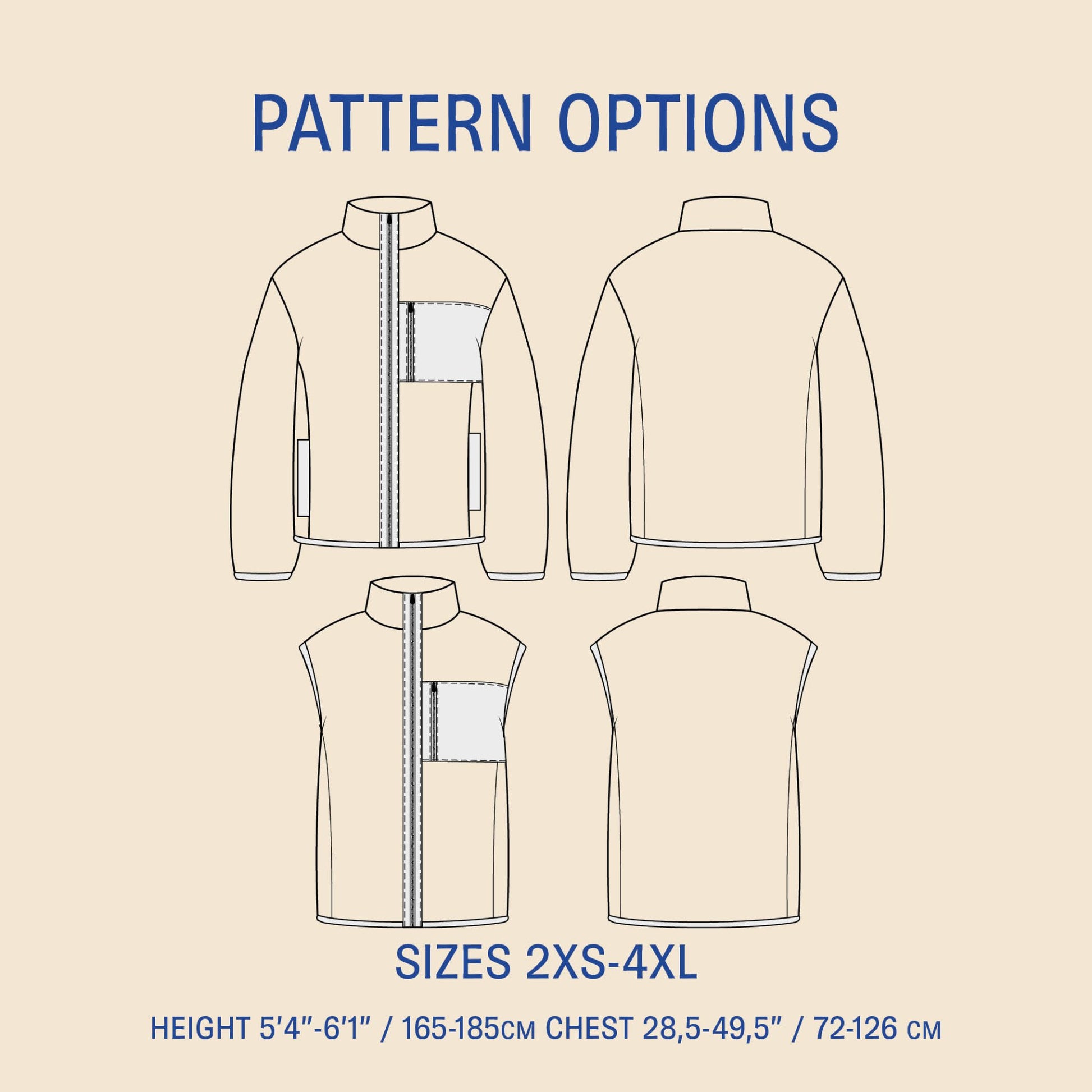 Cozy Fleece Jacket sewing pattern PDF DOWNLOAD - homesewn