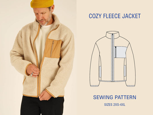 Cozy Fleece Jacket sewing pattern PDF DOWNLOAD - homesewn