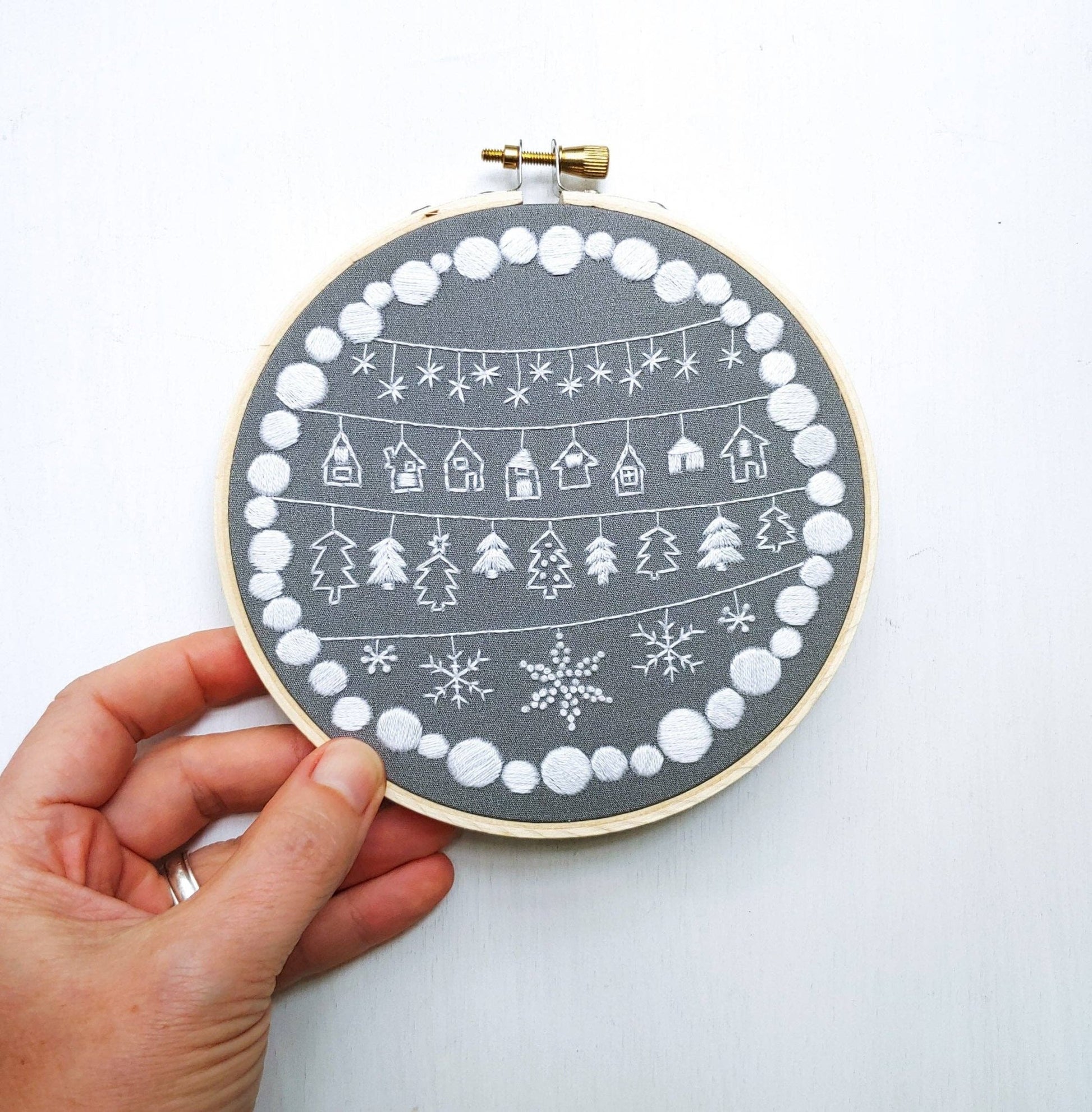 Cozy holiday embroidery kit - homesewn