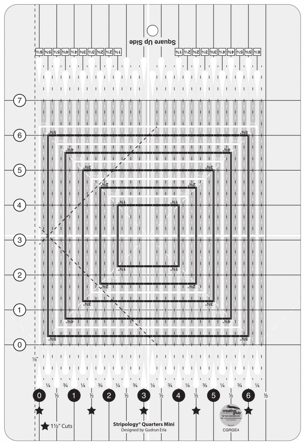 Creative Grids Quilt Ruler Stripology® Quarters Mini - homesewn