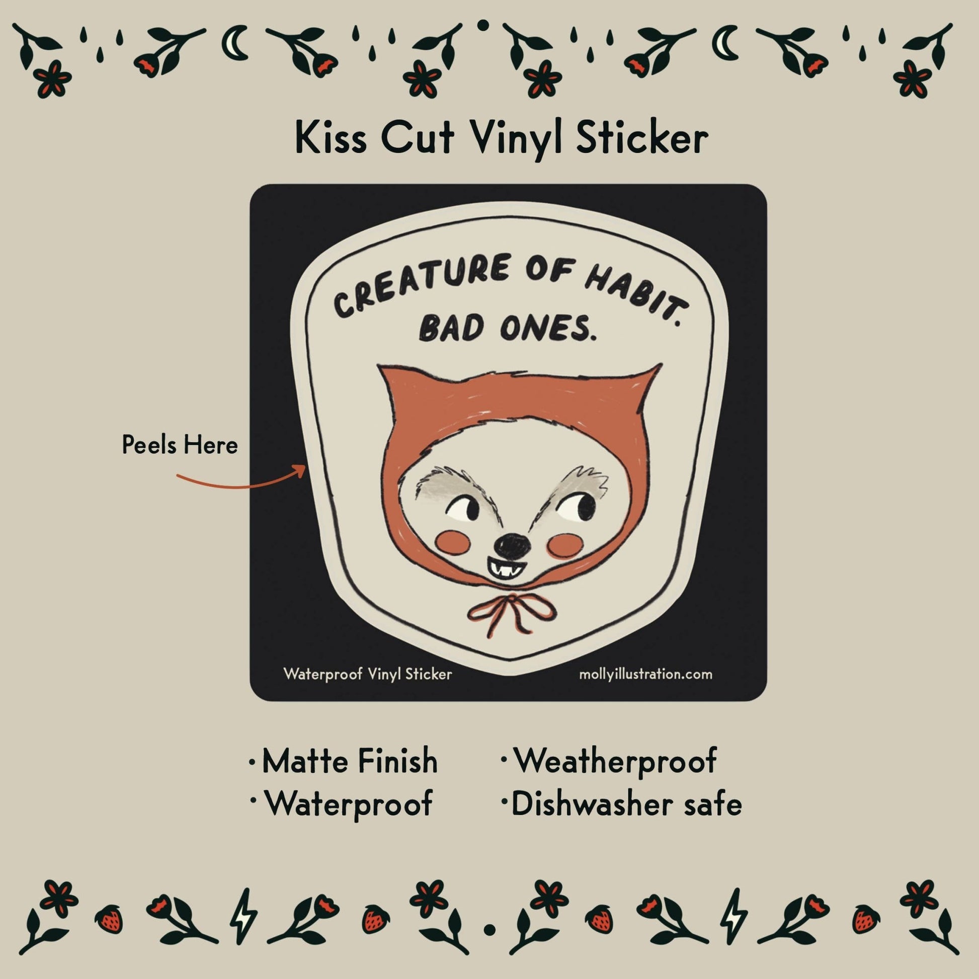 Creature of Habit Waterproof Vinyl Sticker - homesewn