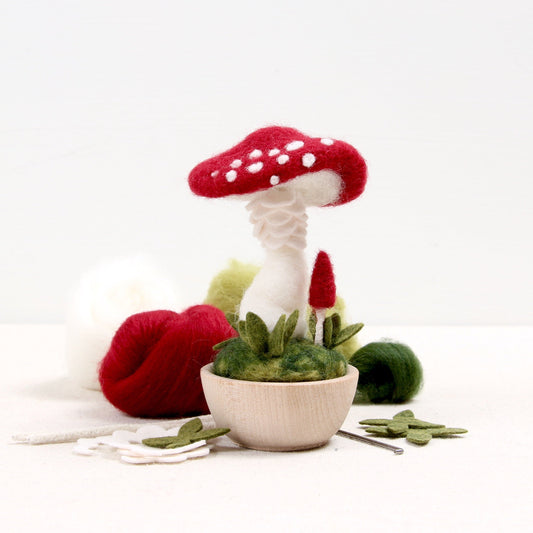 Needle Felting Kit - Crimson Toadstool