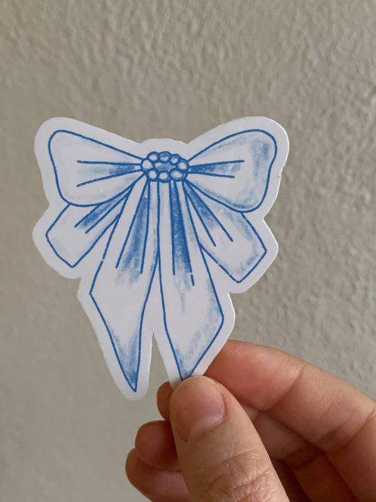 Dainty Blue Bow - Waterproof Sticker - Frankie Blue - homesewn