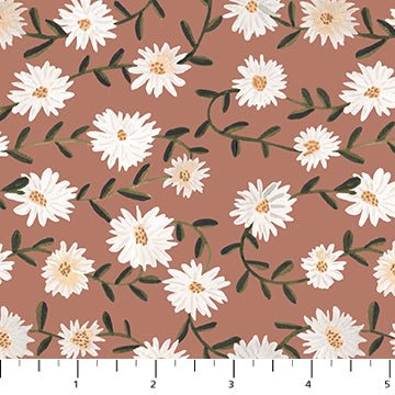 Daisies - Brown - Nature Trail - homesewn