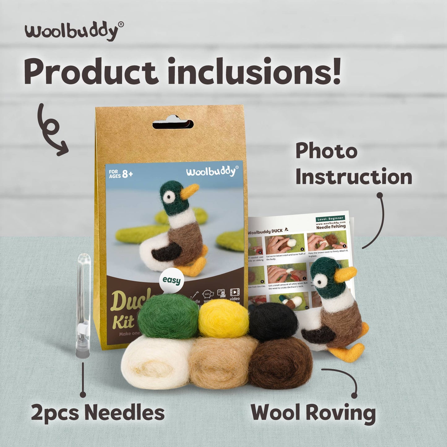 Beginner Duck Needle Felting Kit – DIY Craft Gift