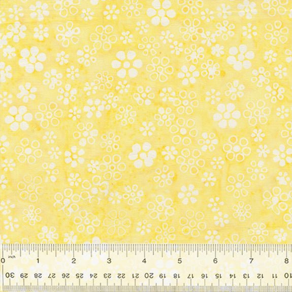 Ditsy Daisy Ð Lemon Ð Batik Cotton Fabric - homesewn
