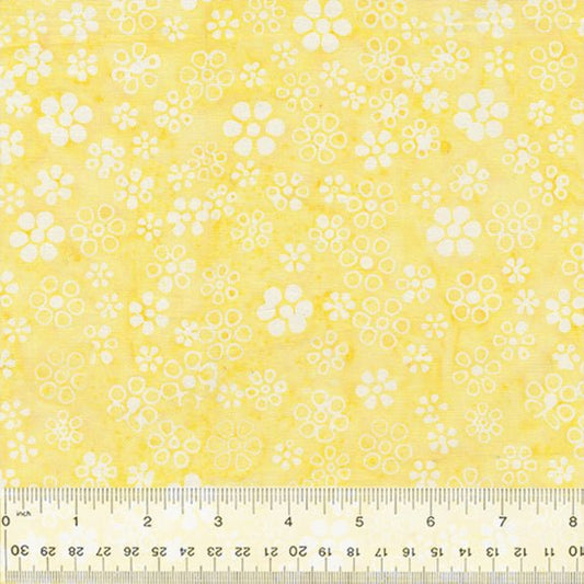 Ditsy Daisy Ð Lemon Ð Batik Cotton Fabric - homesewn