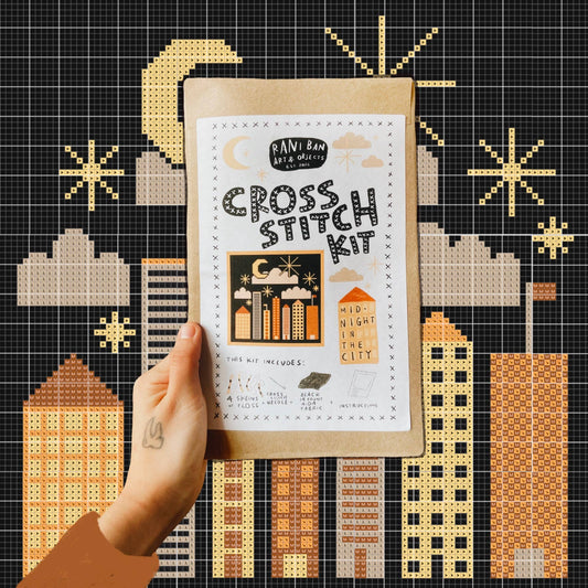 DIY CROSS STITCH KIT ~ City At Midnight - homesewn