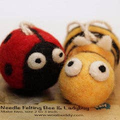 DIY Needle Felting Kit - Bee and Ladybug - homesewn