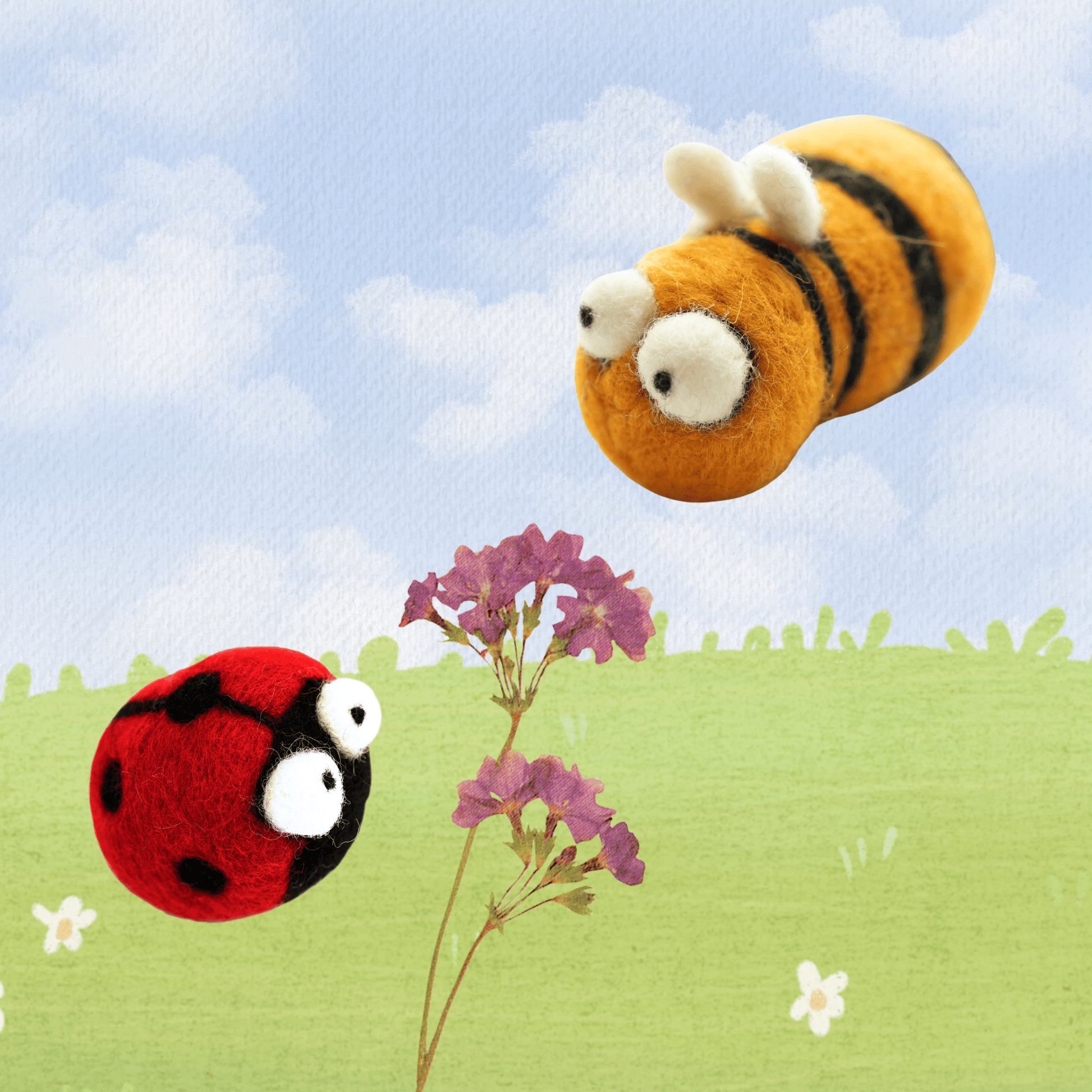DIY Needle Felting Kit - Bee and Ladybug - homesewn