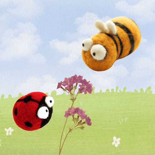 DIY Needle Felting Kit - Bee and Ladybug - homesewn