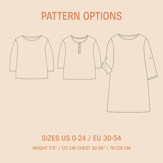 Double Gauze T-shirt Sewing Pattern PDF DOWNLOAD - homesewn