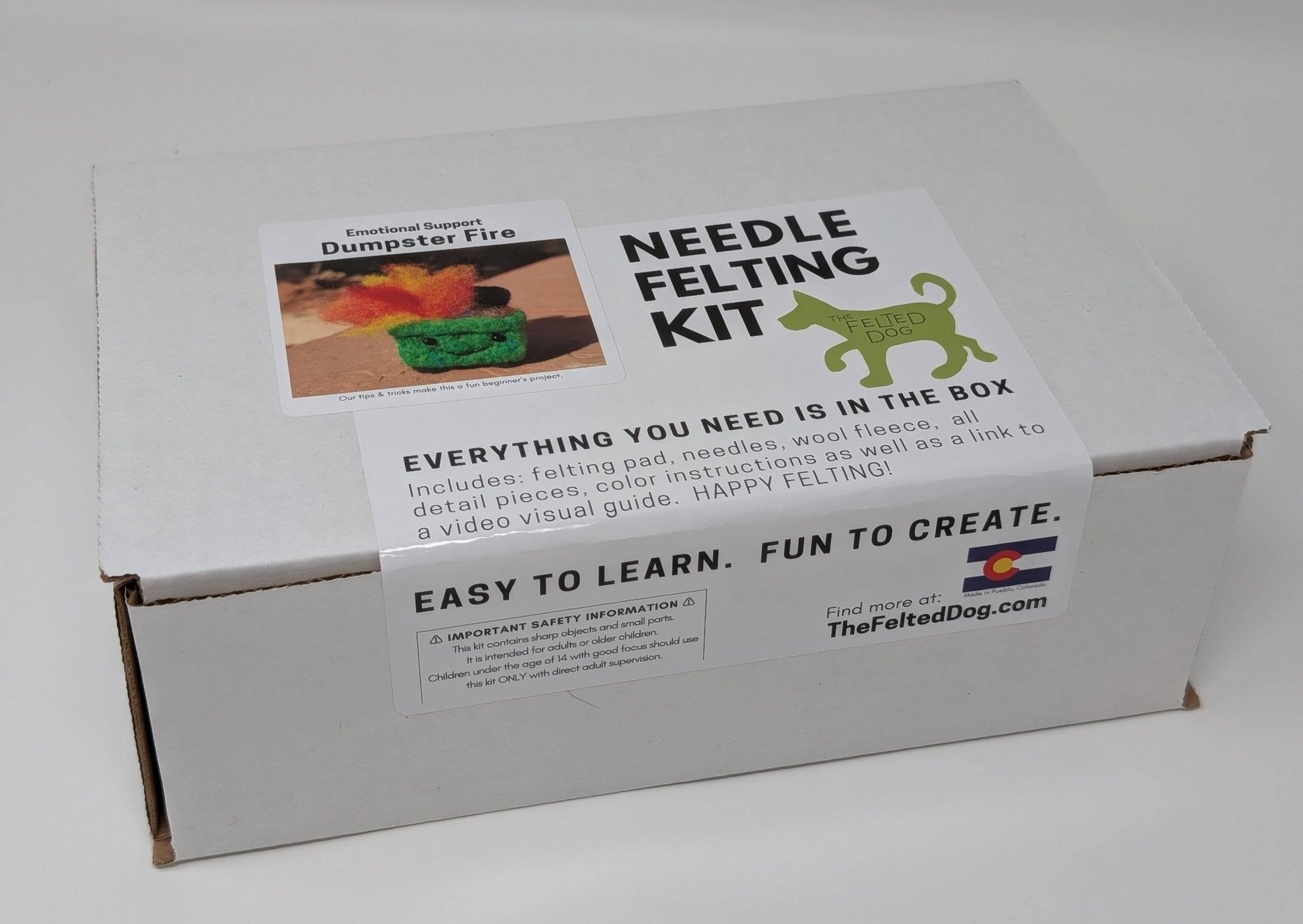 Dumpster Fire Needle Felting DIY Kit - homesewn