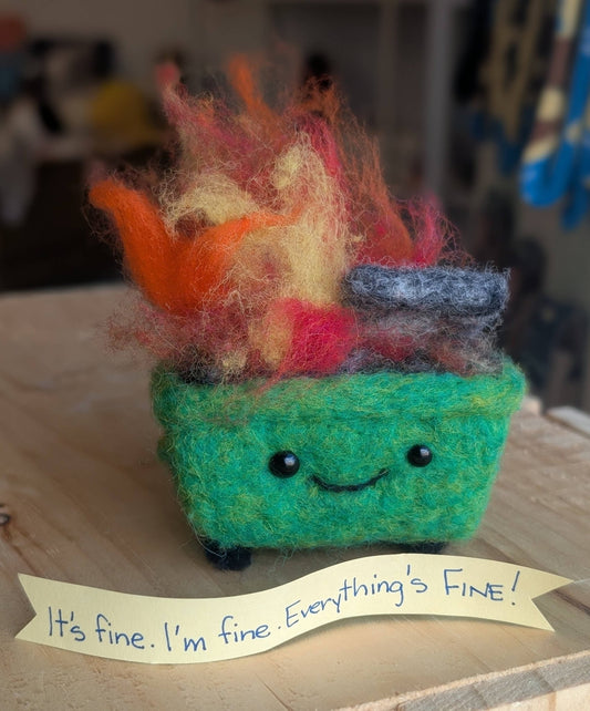Dumpster Fire Needle Felting DIY Kit - homesewn