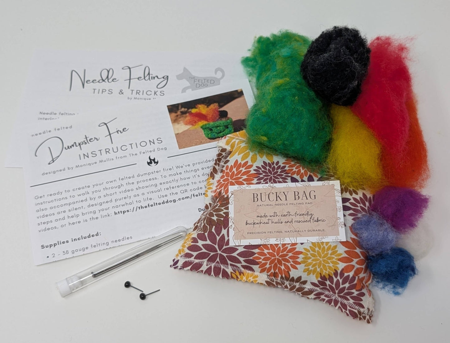 Dumpster Fire Needle Felting DIY Kit - homesewn