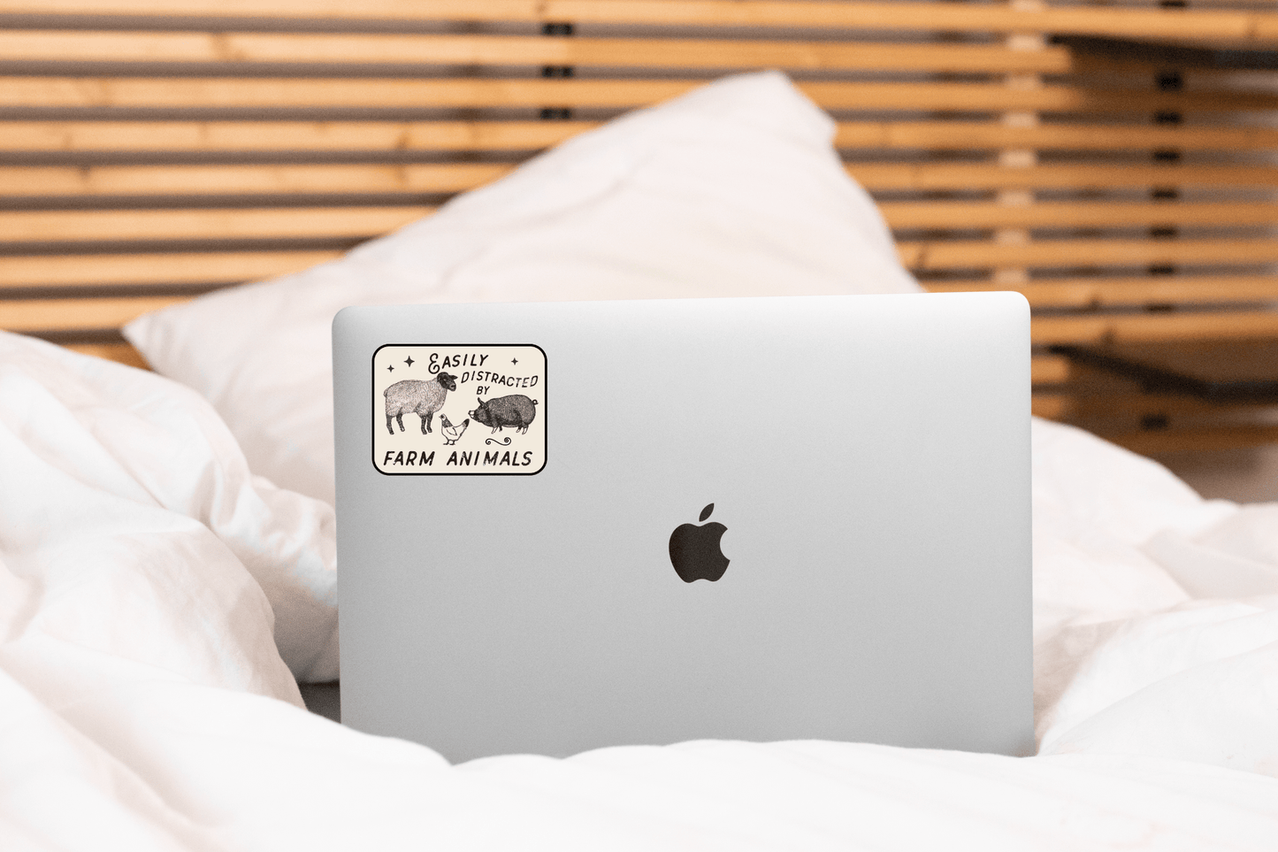 Easily Distracted by Farm Animals Sticker - sheep, chicken - homesewn