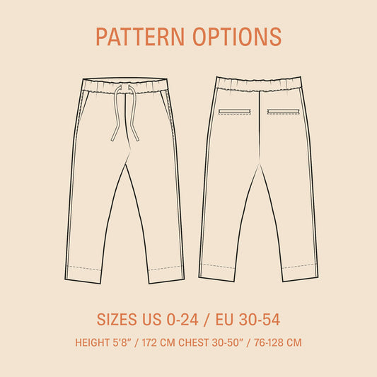 Easy pants Sewing Pattern PDF DOWNLOAD - homesewn
