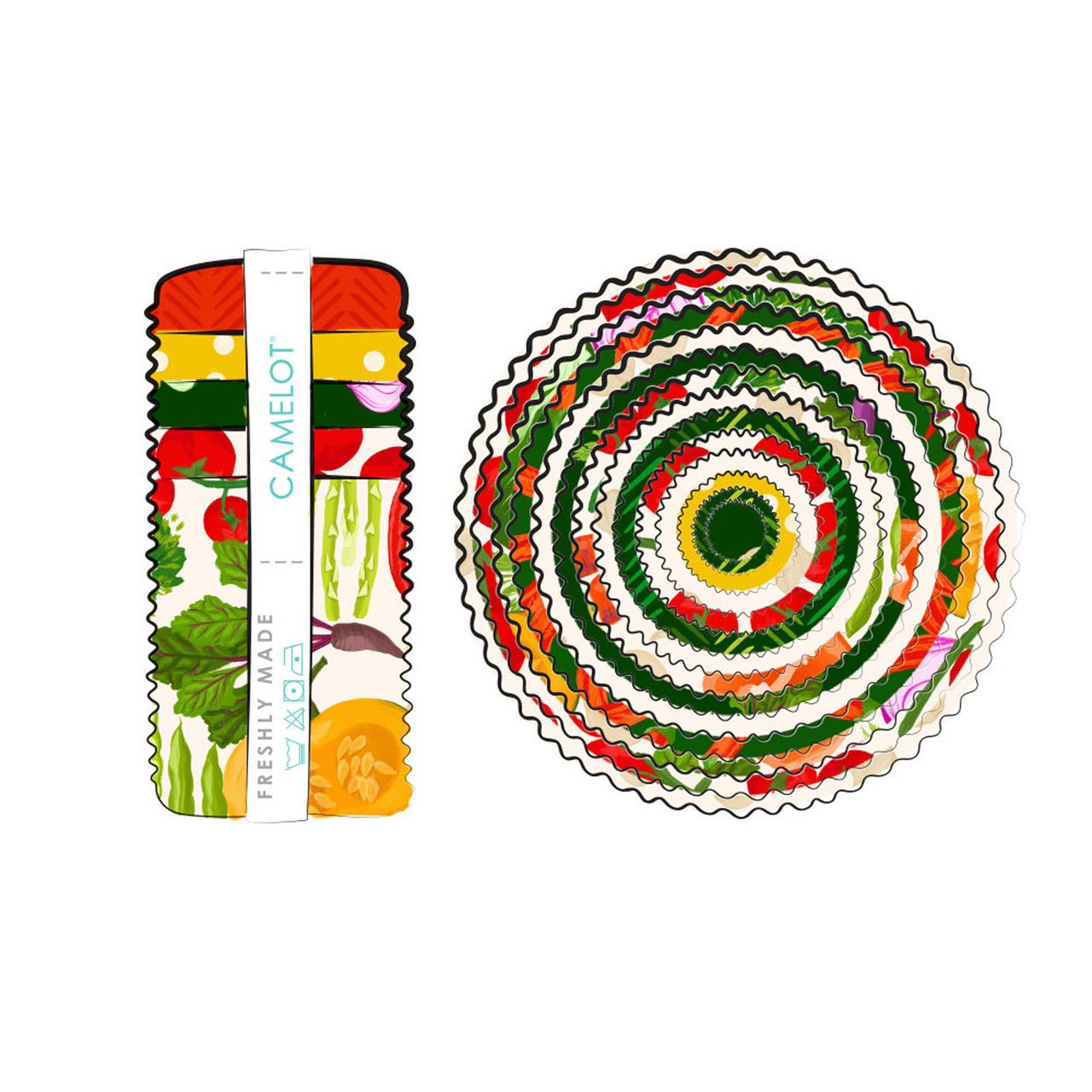 Eat Green - Jelly Roll Precuts - 2.5" strips (40 pcs) - homesewn