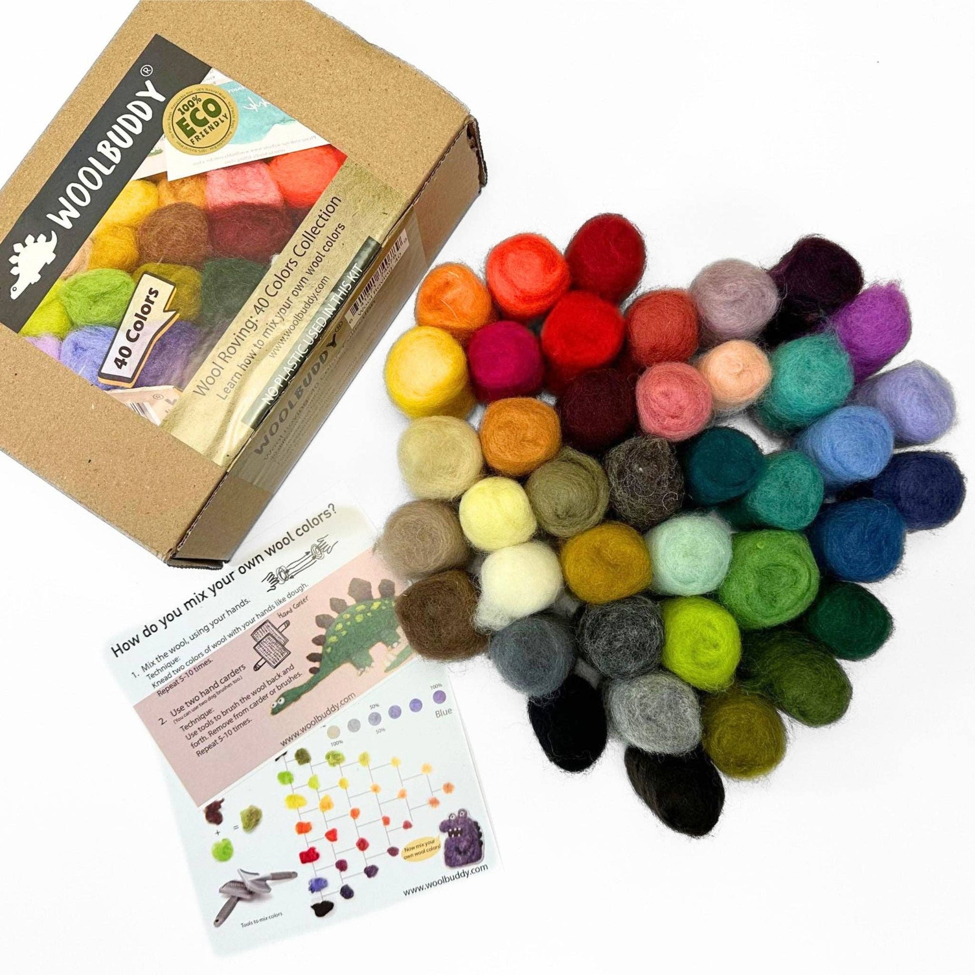 Eco Wool Fiber Collection Kit – 24, 40, or 60 Colors - homesewn