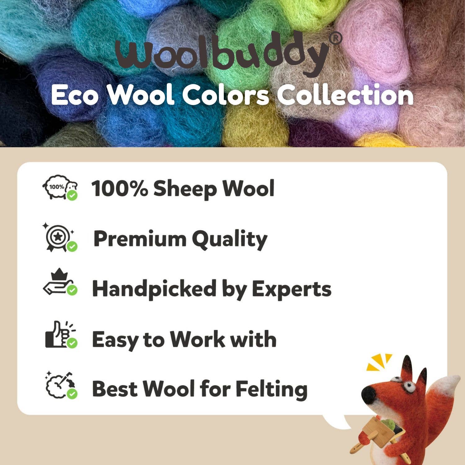 Eco Wool Fiber Collection Kit – 24, 40, or 60 Colors - homesewn