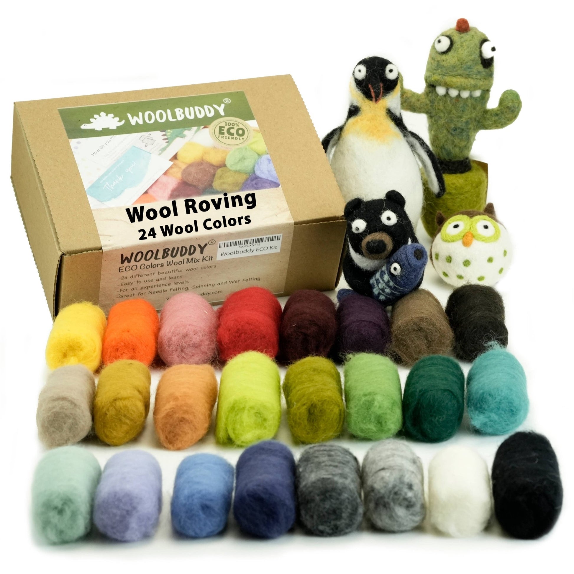Eco Wool Fiber Collection Kit – 24, 40, or 60 Colors - homesewn