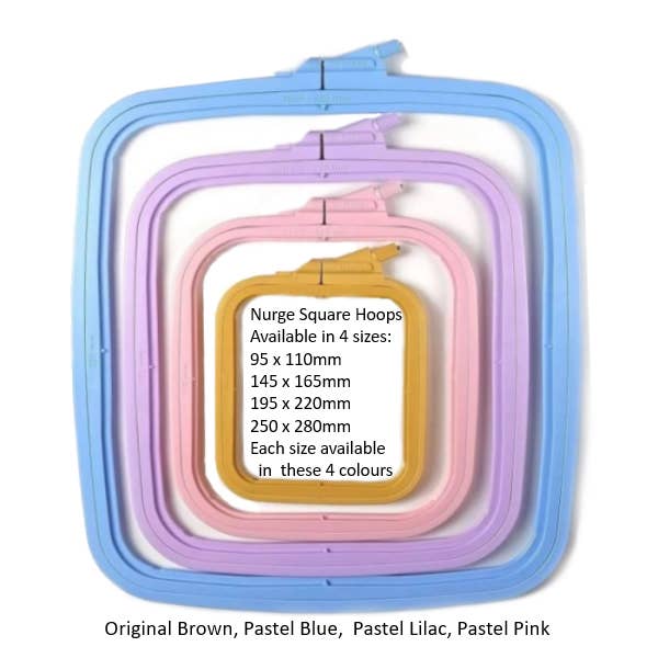 Nurge Square Plastic Hoops 95 x 110mm (3.75" x 4.3"): 110 x 95mm ( 4.3" x 3.75" ) / Pastel Blue - homesewn