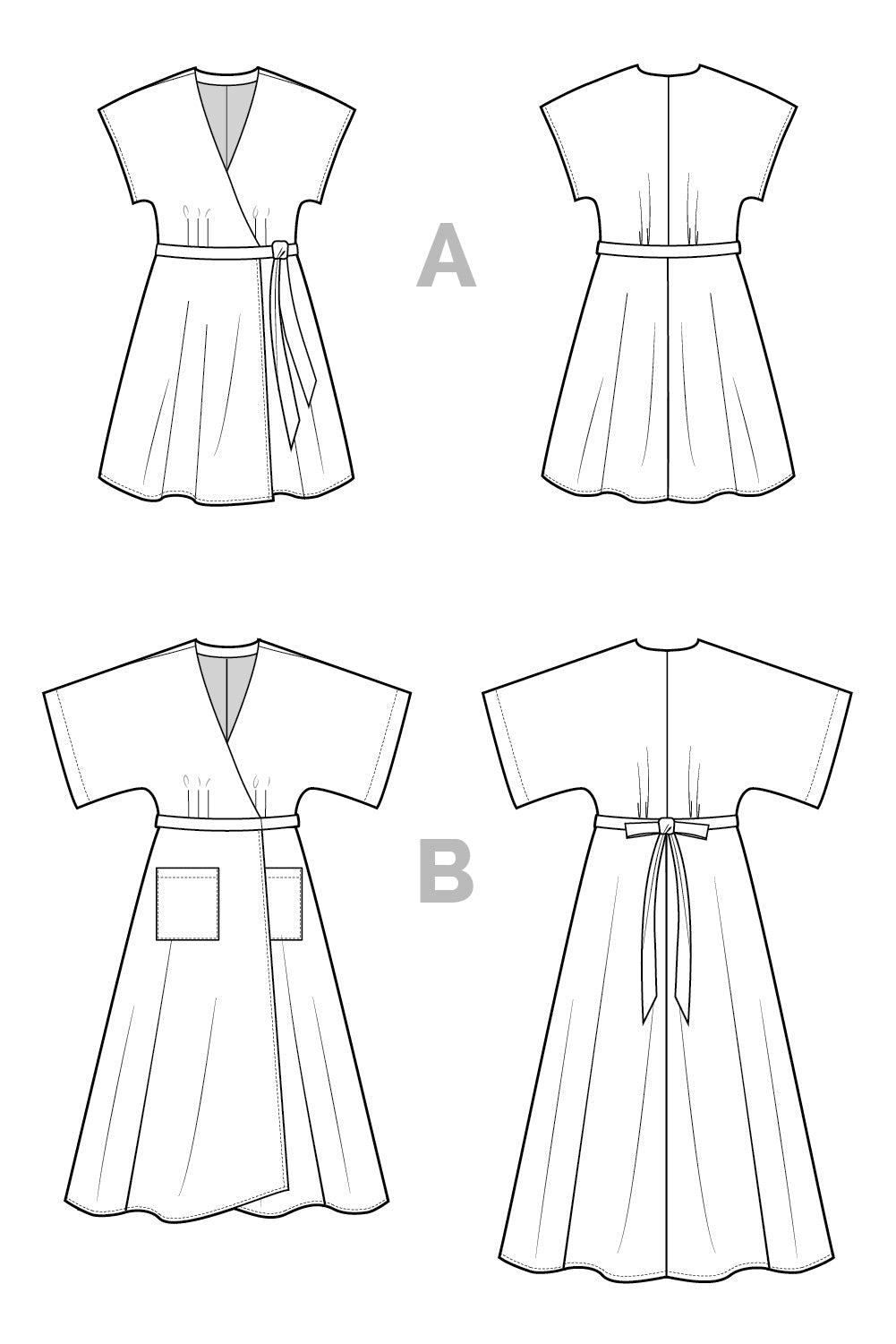 Elodie Wrap Dress Pattern - PDF DOWNLOAD - homesewn