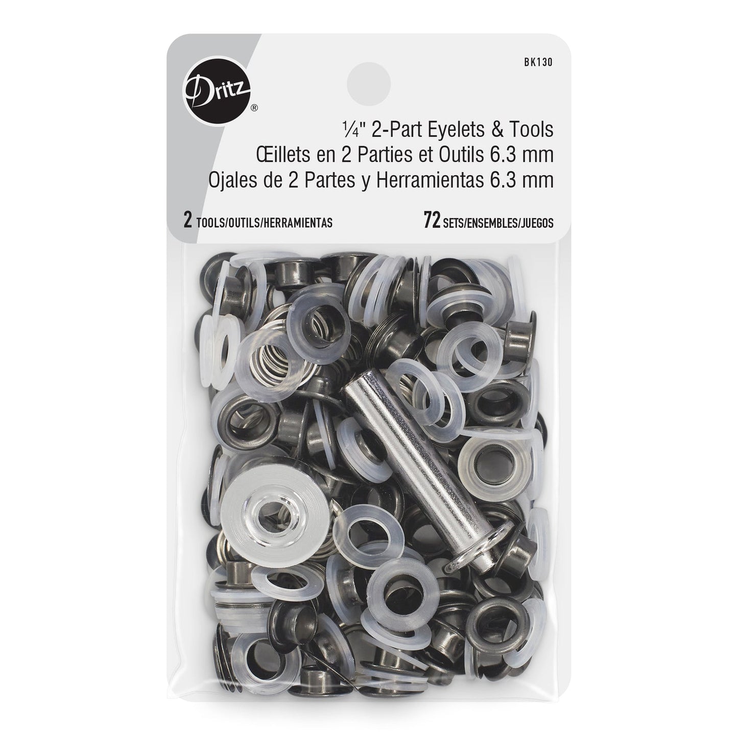 Eyelet & Tool Set - 1/4in Nickel (72 sets)