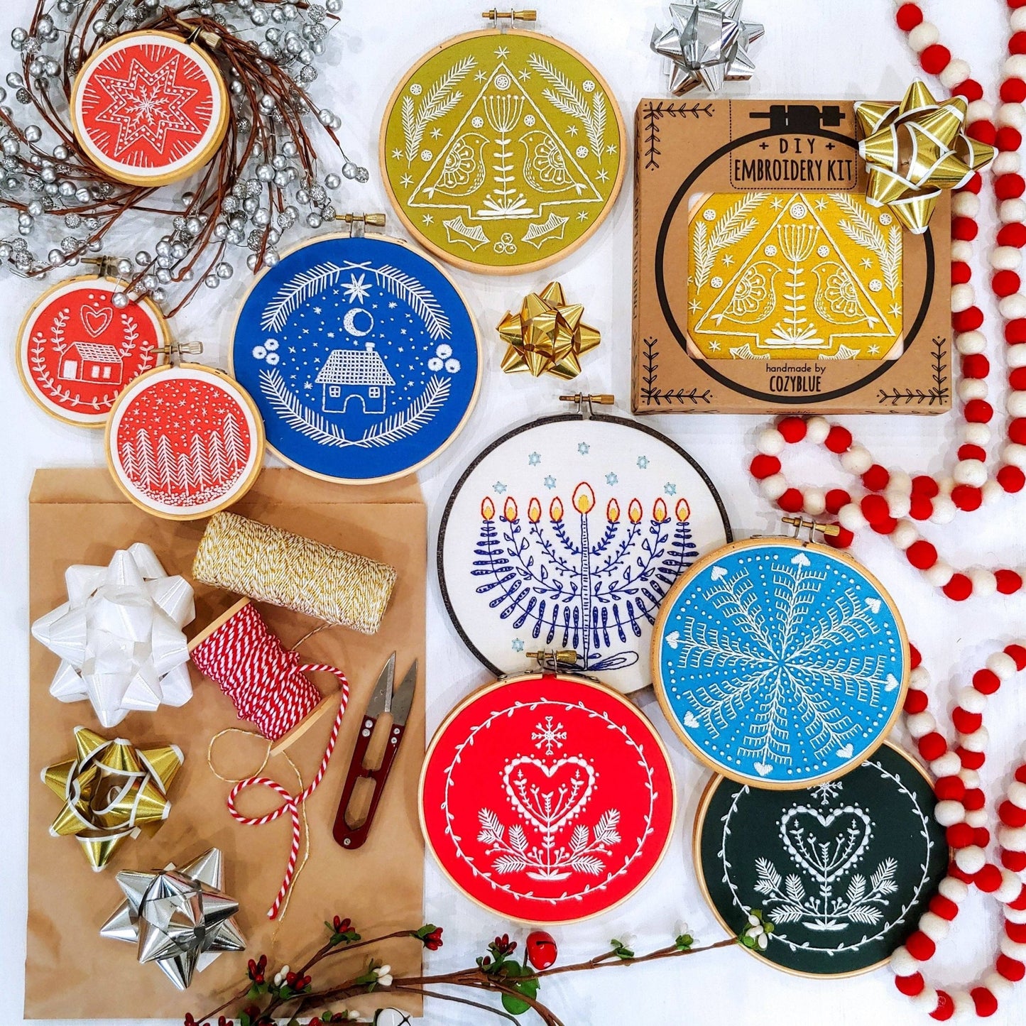 Evergreen embroidery kit - homesewn