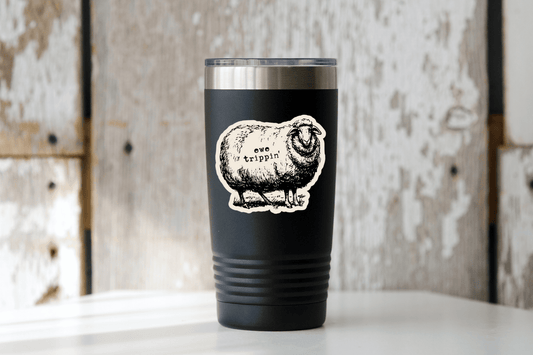 Ewe Trippin' Sticker - sheep, lamb, funny, cute, farm animal - homesewn