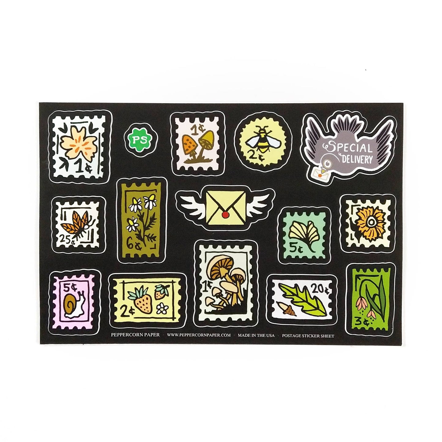 Postage Stamp Sticker Sheet
