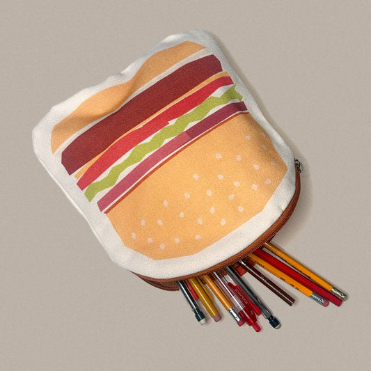 Hamburger Canvas Zipper Pouch/Pencil Case