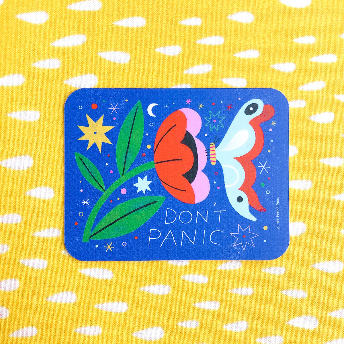 Don't Panic Butterfly Flower Vinyl Decal Sticker