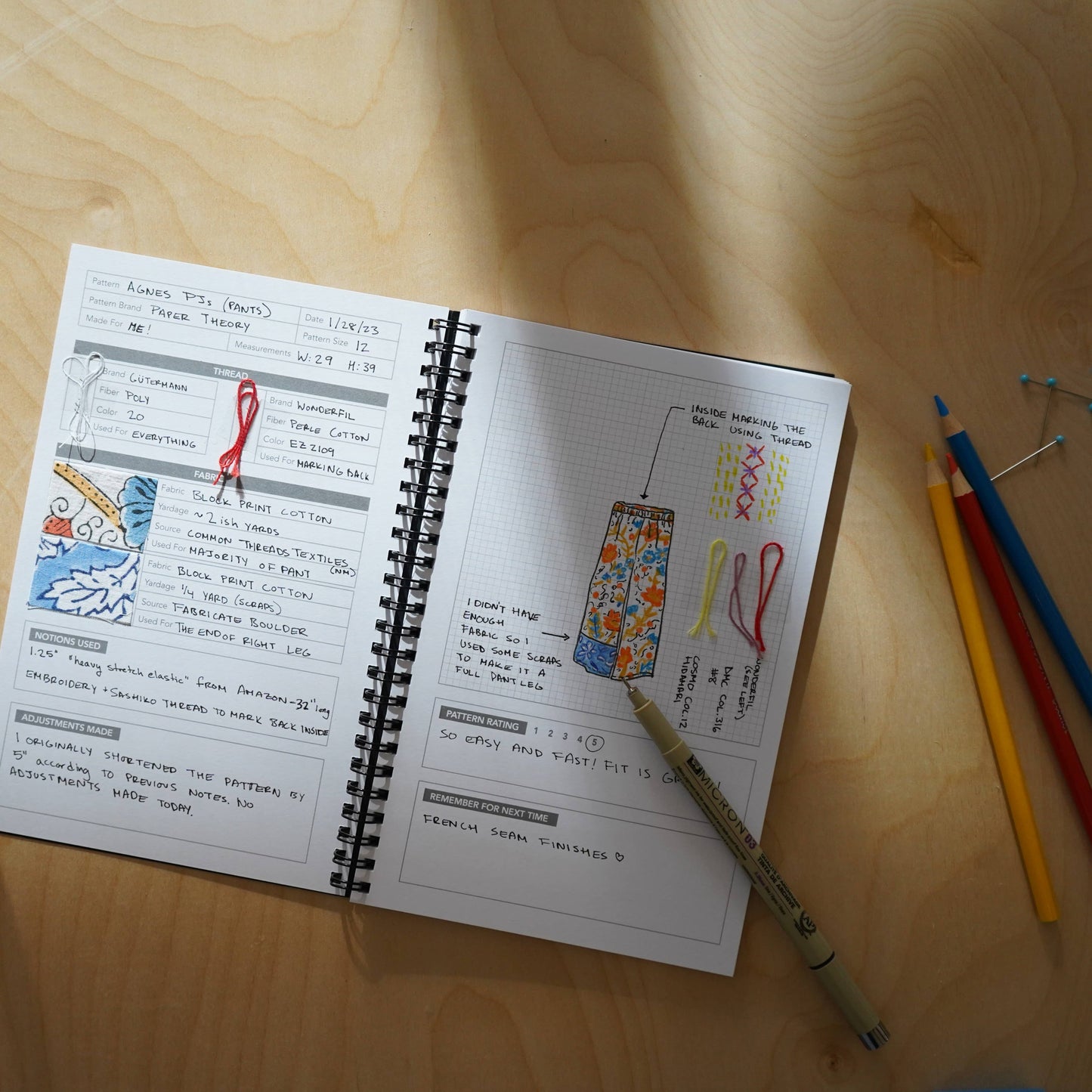 Sewing Project Journal - Track your Makes