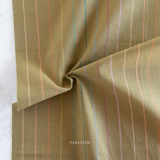Fableism Skinny Stripe in Clover - Lucky Loom - homesewn