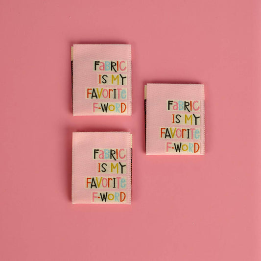 Fabric F - Word - Designer Sewing Labels - homesewn