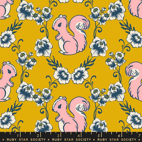 Fancy Squirrel - Goldenrod - Reading Nook - homesewn