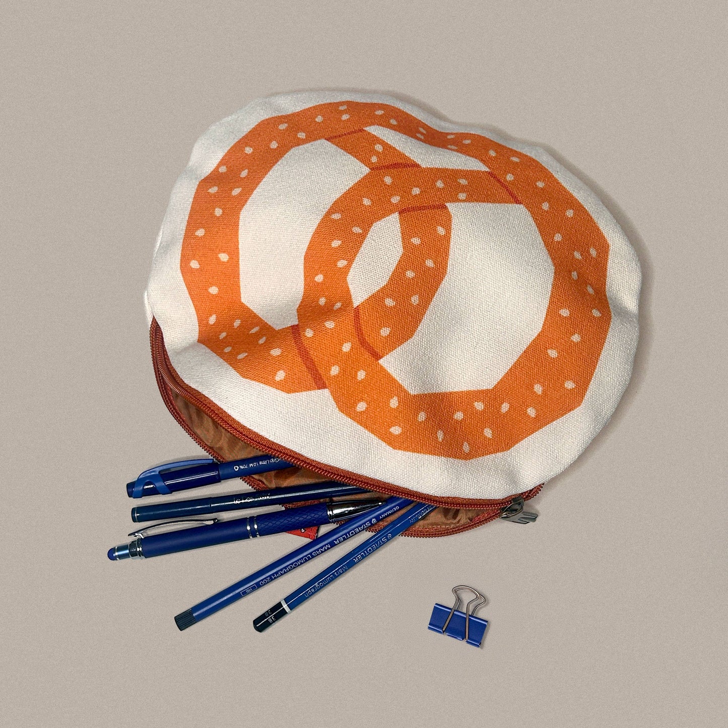 Pretzel Canvas Zipper Pouch/Pencil Case