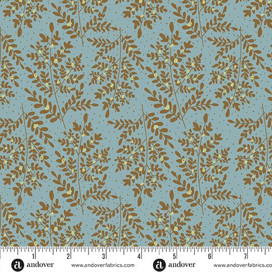 Ferns & Fronds Blue - Flourish - QUILTING COTTON/POPLIN - homesewn