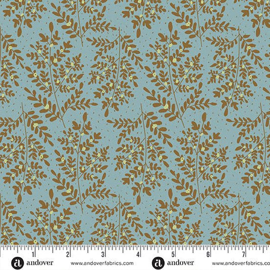 Ferns & Fronds Blue - Flourish - QUILTING COTTON/POPLIN - homesewn