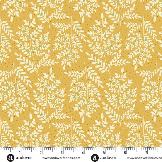 Ferns & Fronds Yellow - Flourish - QUILTING COTTON/POPLIN - homesewn