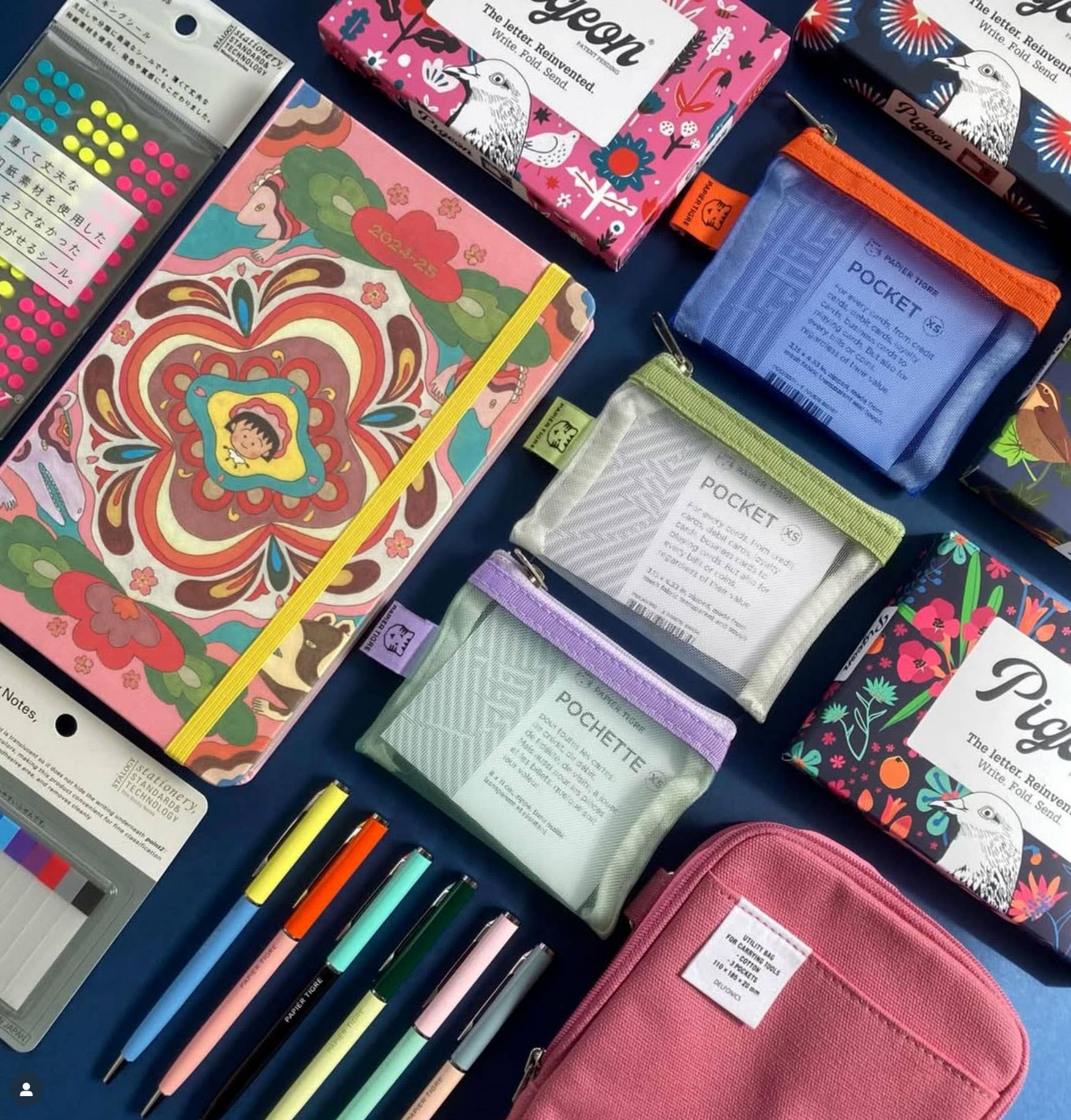 Fiesta Pigeon, Folding Stationery Letter Set - Pack of 6 - homesewn