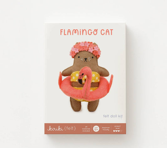 Flamingo Cat Felt Doll Kit - homesewn