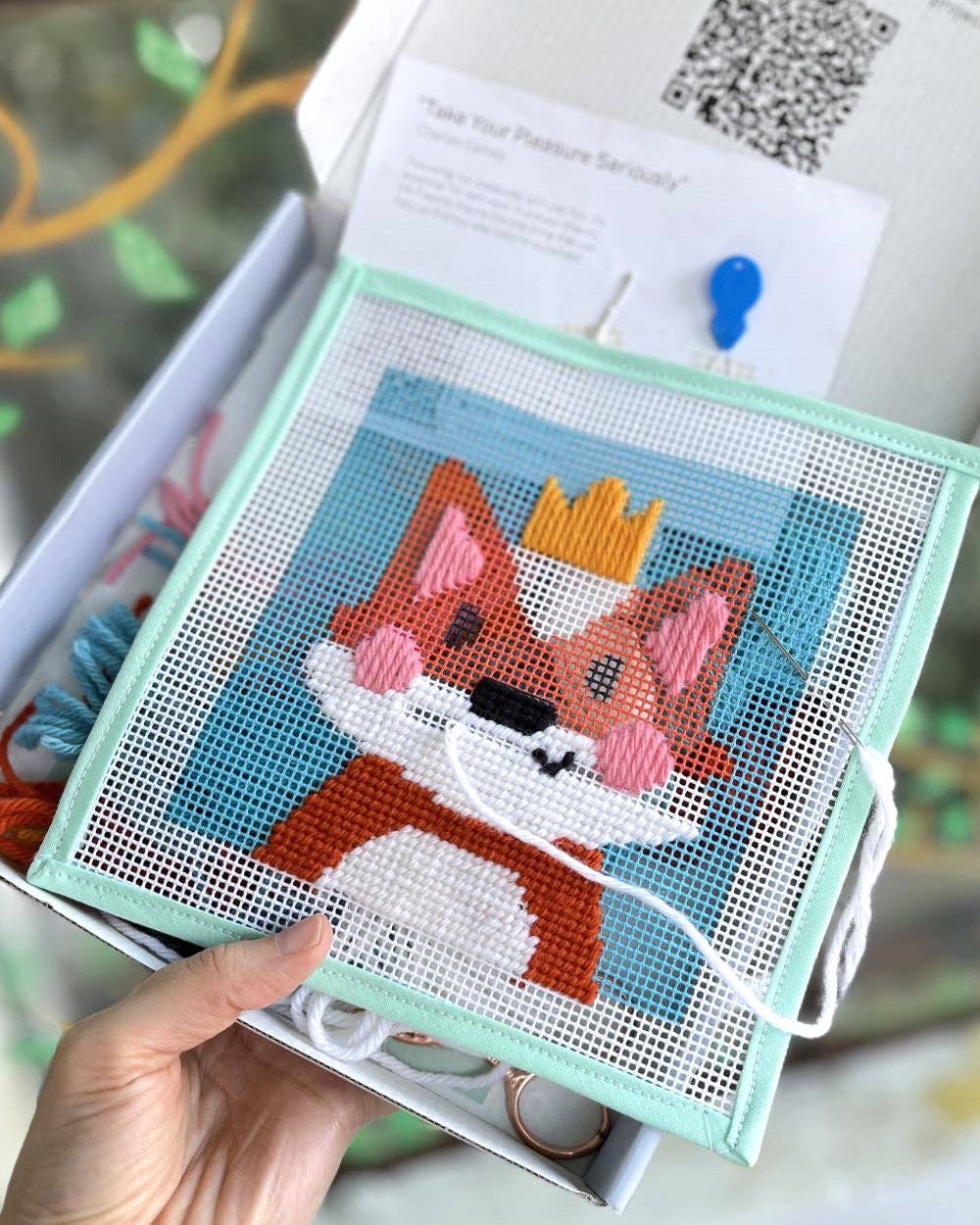 Florence, the Fox - Needlepoint Kit for Kids - homesewn